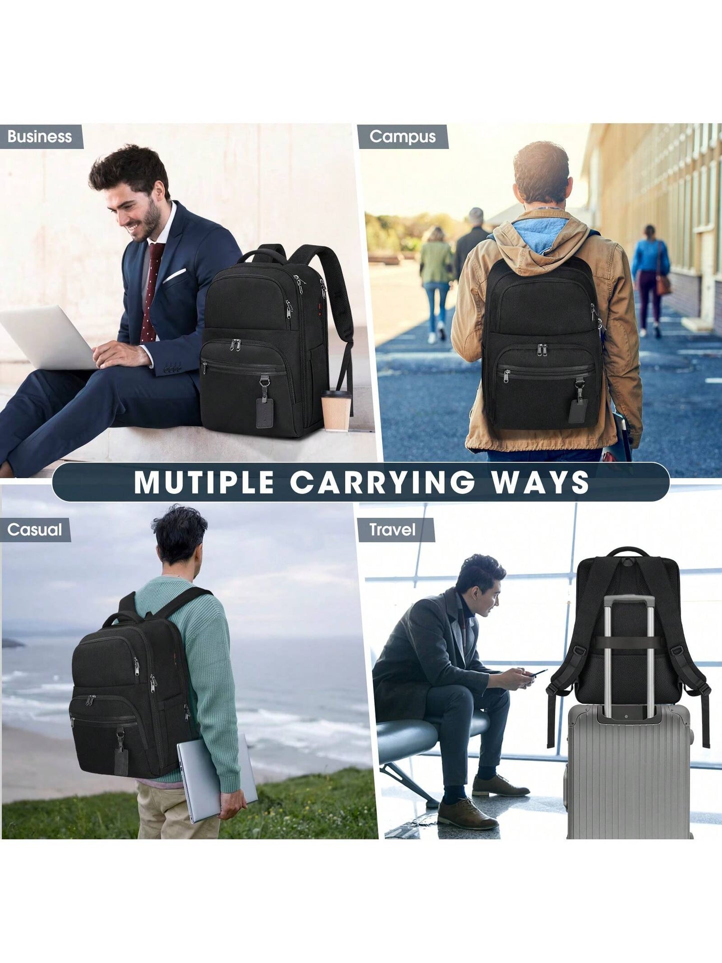 Laptop Backpack 17 Inch Large Business Travel Backpacks for Men Women Waterproof Computer Backpack for Work College Bookbag TSA Friendly Carry on Backpack with USB Port
