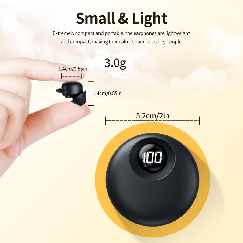 KINGLUCKY MY002 Wireless Headphones, Invisible Bluetooth-Compatible Mini Earbuds, Noise Cancelling Headphone for Running, Exercising, Gaming Sports, Electronic Headset Audio, Back to School Gifts, Gifts for Friends, Valentine'S Day Gift,Gaming Headset