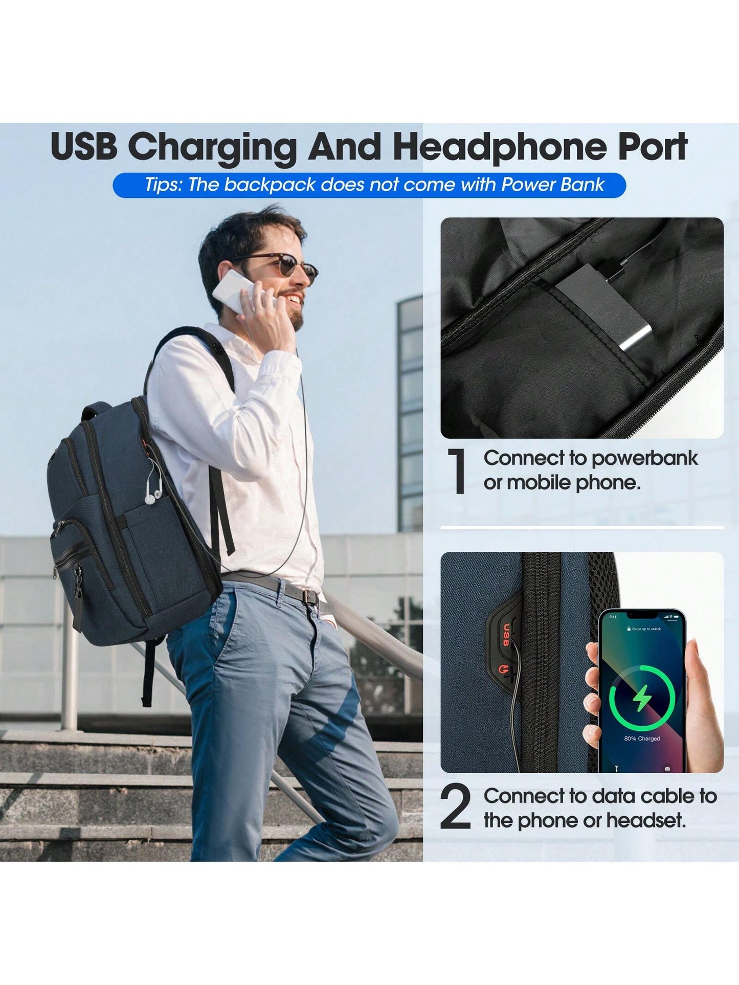 Laptop Backpack 17 Inch Large Business Travel Backpacks for Men Women Waterproof Computer Backpack for Work College Bookbag TSA Friendly Carry on Backpack with USB Port