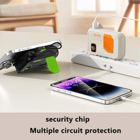 20,000mAh Rugged 3-in-1 Wireless Charger – Waterproof, Fast Charge & Hands-Free Stand. Power Anywhere!