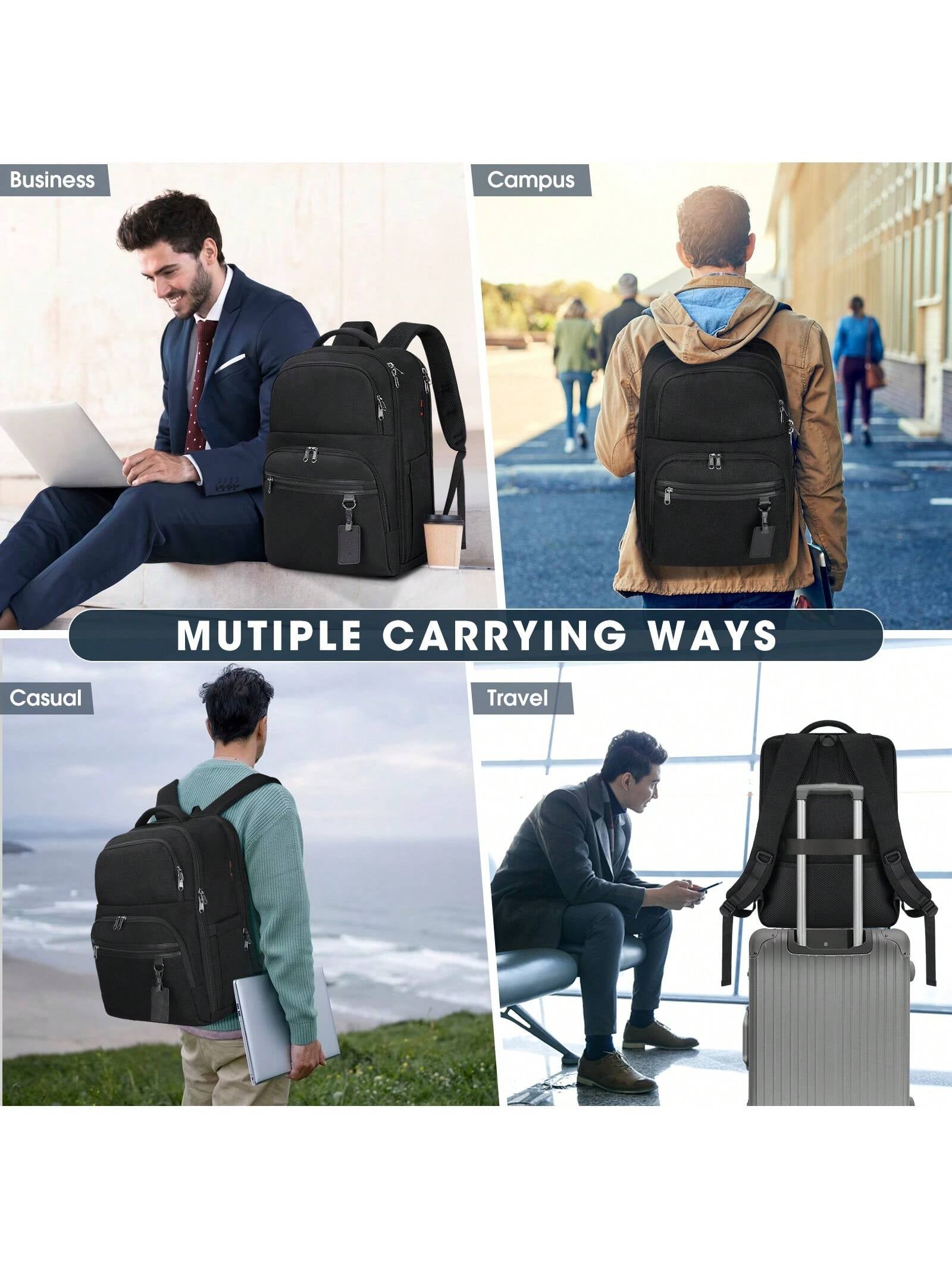 Laptop Backpack 17 Inch Large Business Travel Backpacks for Men Women Waterproof Computer Backpack for Work College Bookbag TSA Friendly Carry on Backpack with USB Port