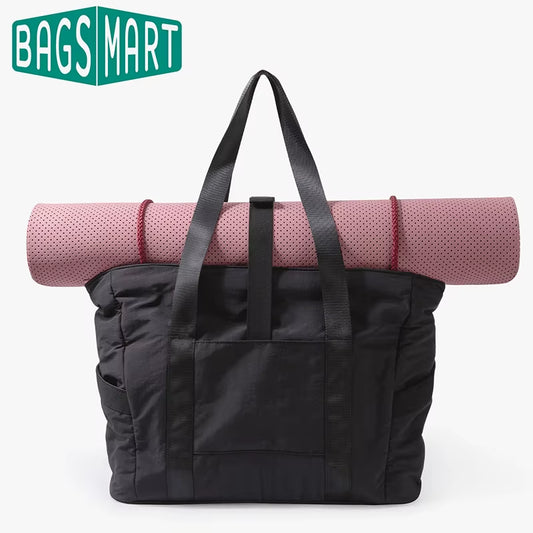 Women Tote Bag University Laptop Travel Tote Diaper Gym Tote Yoga Bag with Yoga Mat Buckle for Sports College Work