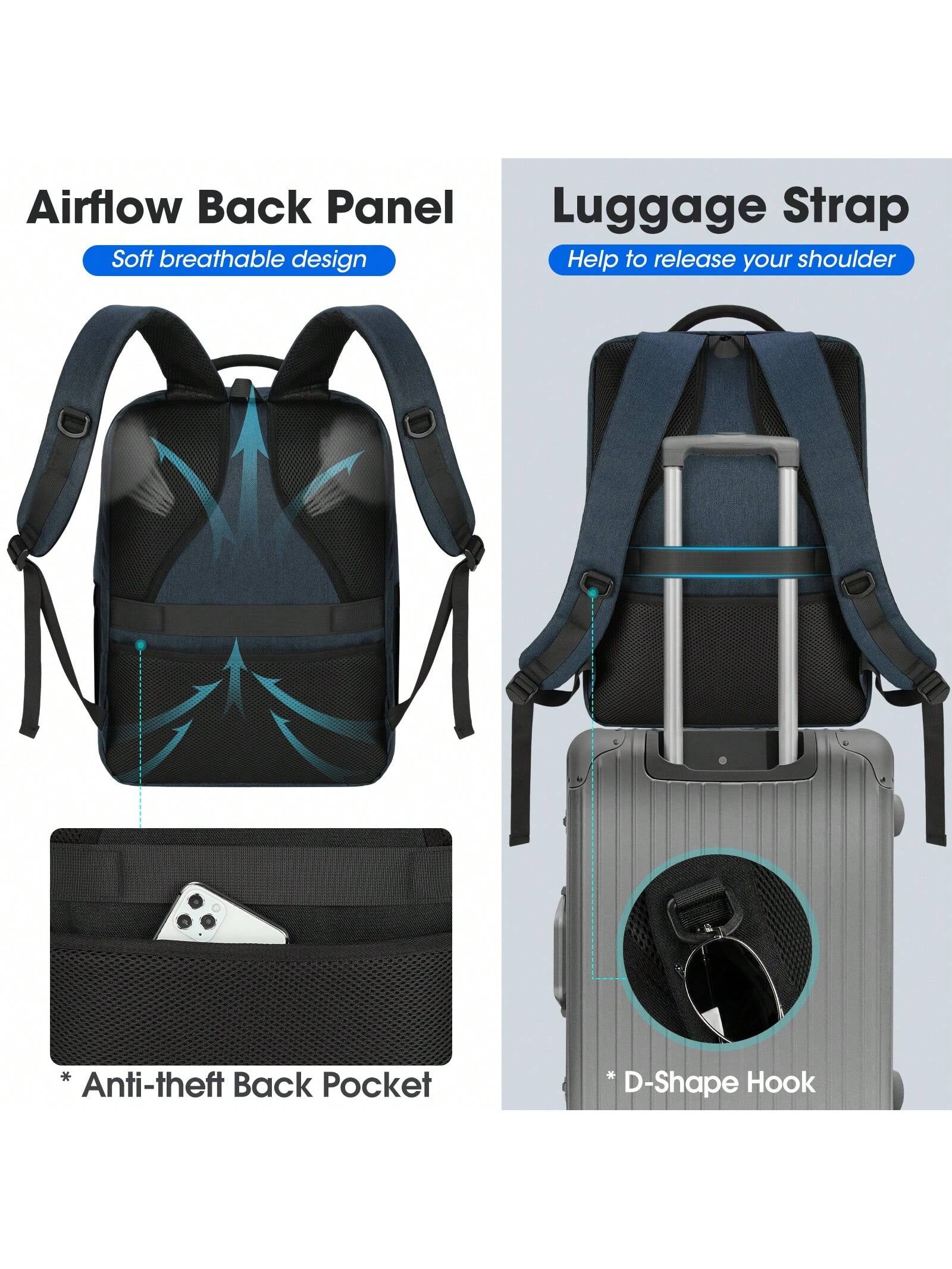 Laptop Backpack 17 Inch Large Business Travel Backpacks for Men Women Waterproof Computer Backpack for Work College Bookbag TSA Friendly Carry on Backpack with USB Port