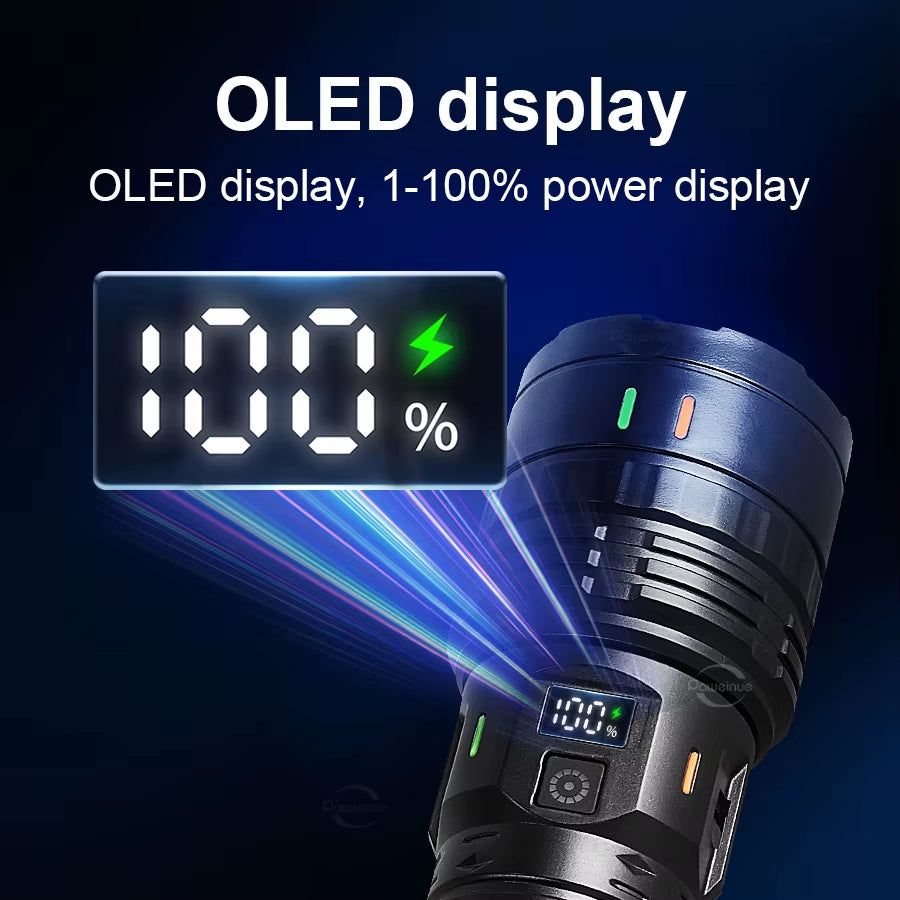 Super High Power LED Flashlight 10000000LM Rechargeable Torch Light for Outdoor Fishing Camping Waterproof Tactical Flashlights
